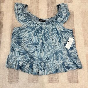 Nautica Floral Light Blue Top | Size Small | NWT